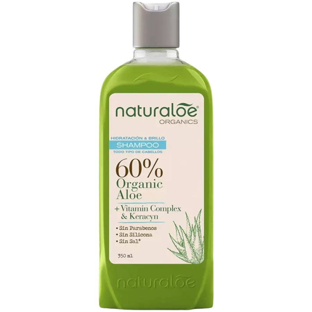 Shampoo Hidratacion Y Brillo 60% Organic Aloe 350Ml Natualoe