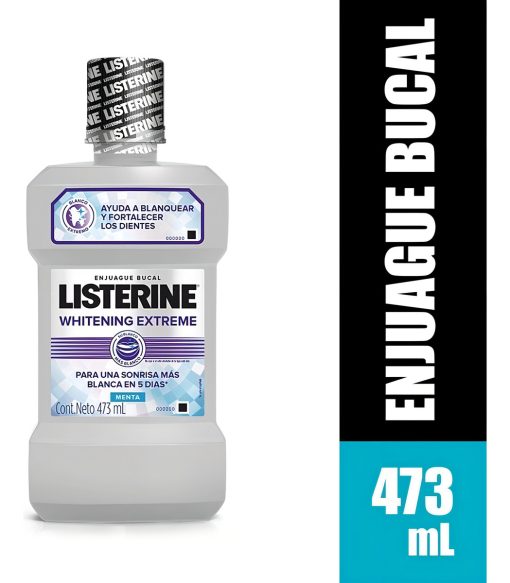 enjuague bucal whitening extreme botella de 473ml de listerine