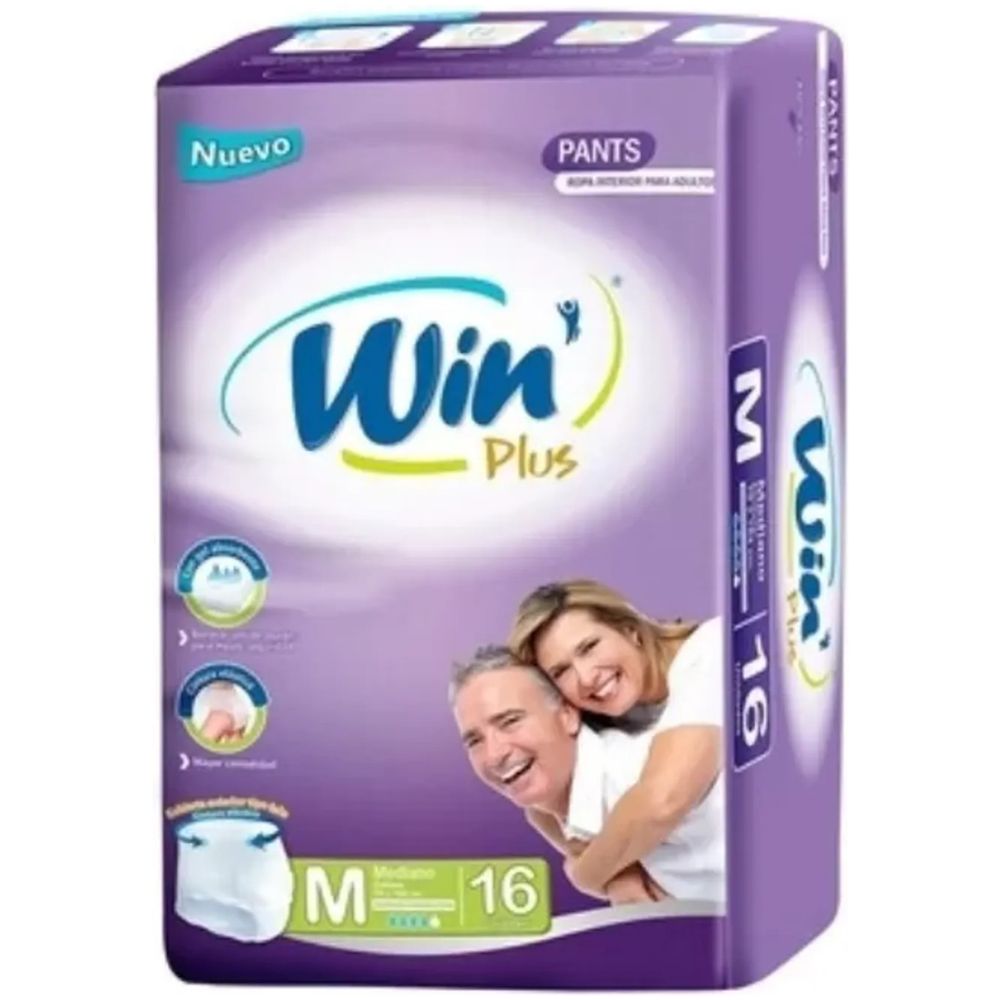 Win Plus Pants Pañales Para Adultos Medianos 16 Unidades - Imagen 1