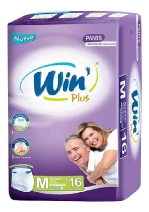 win plus pants pañales para adultos medianos 16 unidades
