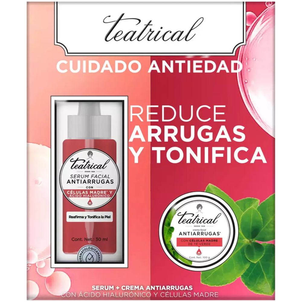 Pack Teatrical Cuidado Antiedad Serum Mas Crema Facial - Imagen 1