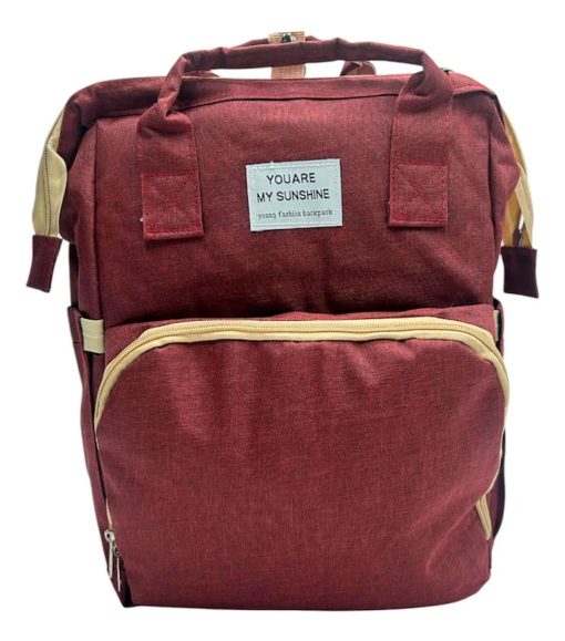 mochila pañalera grande burdeo