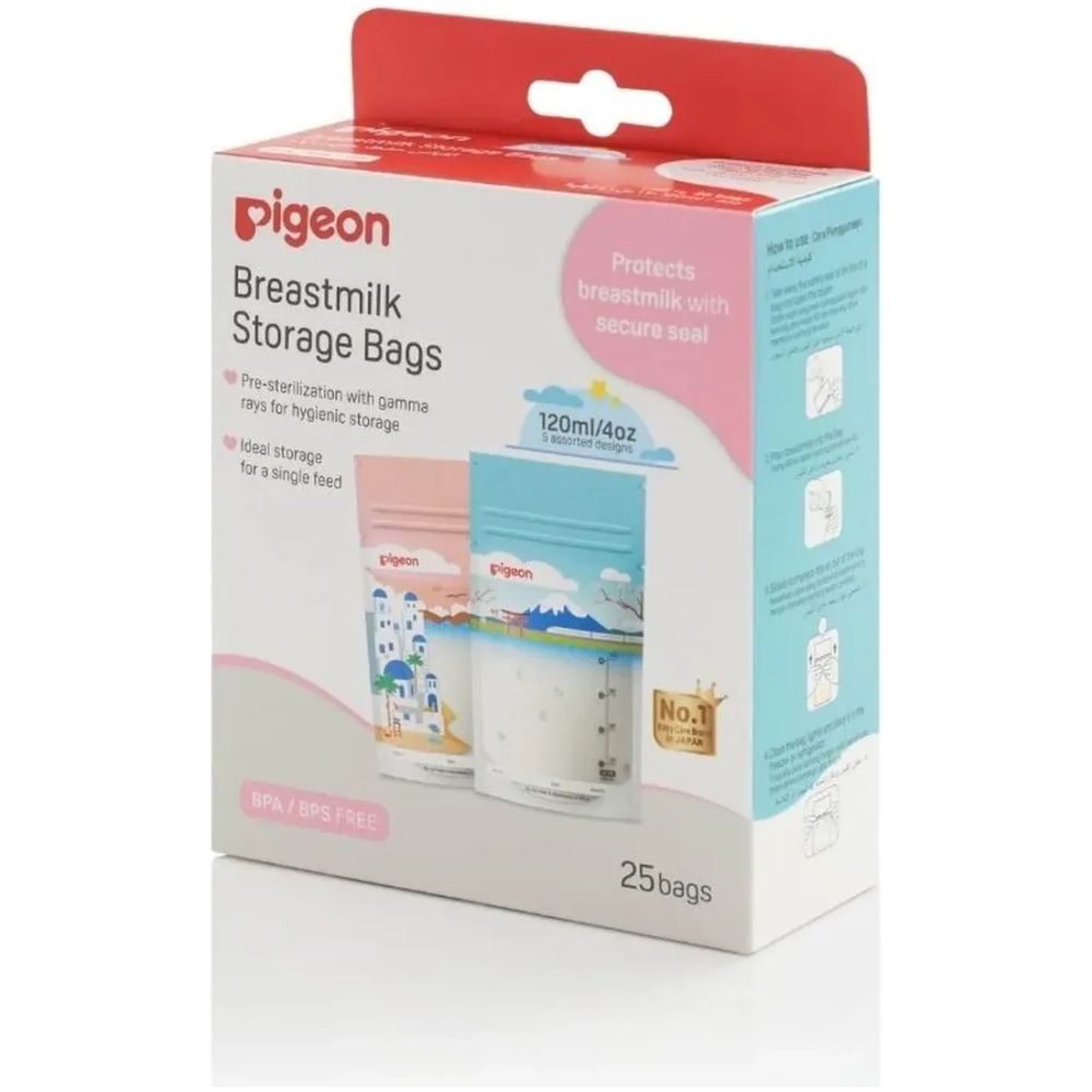 Pigeon Bolsas Para Almacenar Leche Materna 120 Ml 25 Un - Imagen 1