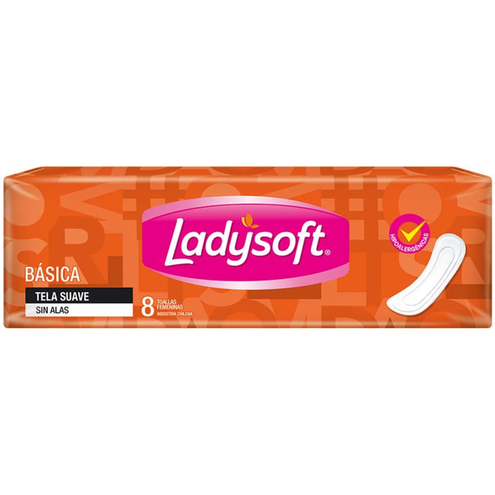 Ladysotf Basica Tela Suave Sin Alas Toallas Higienicas 8 U - Imagen 1