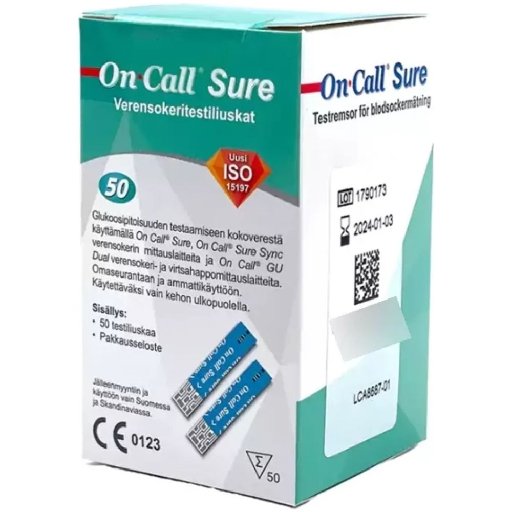 On Call Sure Tiras De Pruebas De Glucosa En Sangre - Imagen 1