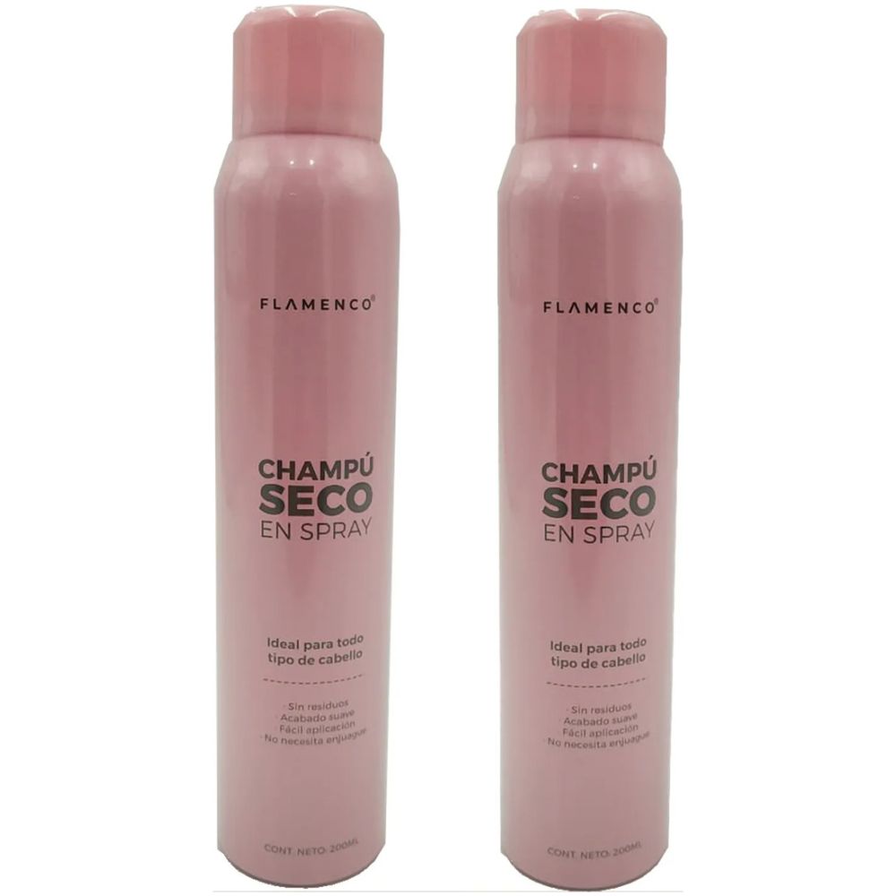 Pack Flamenco Shampoo Desengrasante Spray En Seco 200 M 2U - Imagen 1