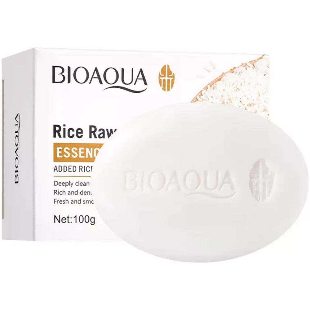 Bioaqua Rice Raw Pulp Jabon En Barra 100 G - Imagen 1