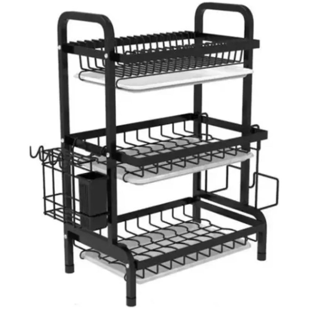 Rack Para Platos Negro 3 Niveles - Imagen 1