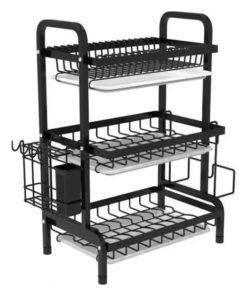 Rack Para Platos Negro 3 Niveles