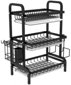 Rack Para Platos Negro 3 Niveles