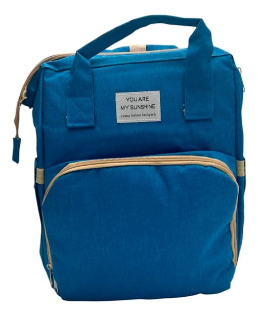 mochila pañalera grande azul