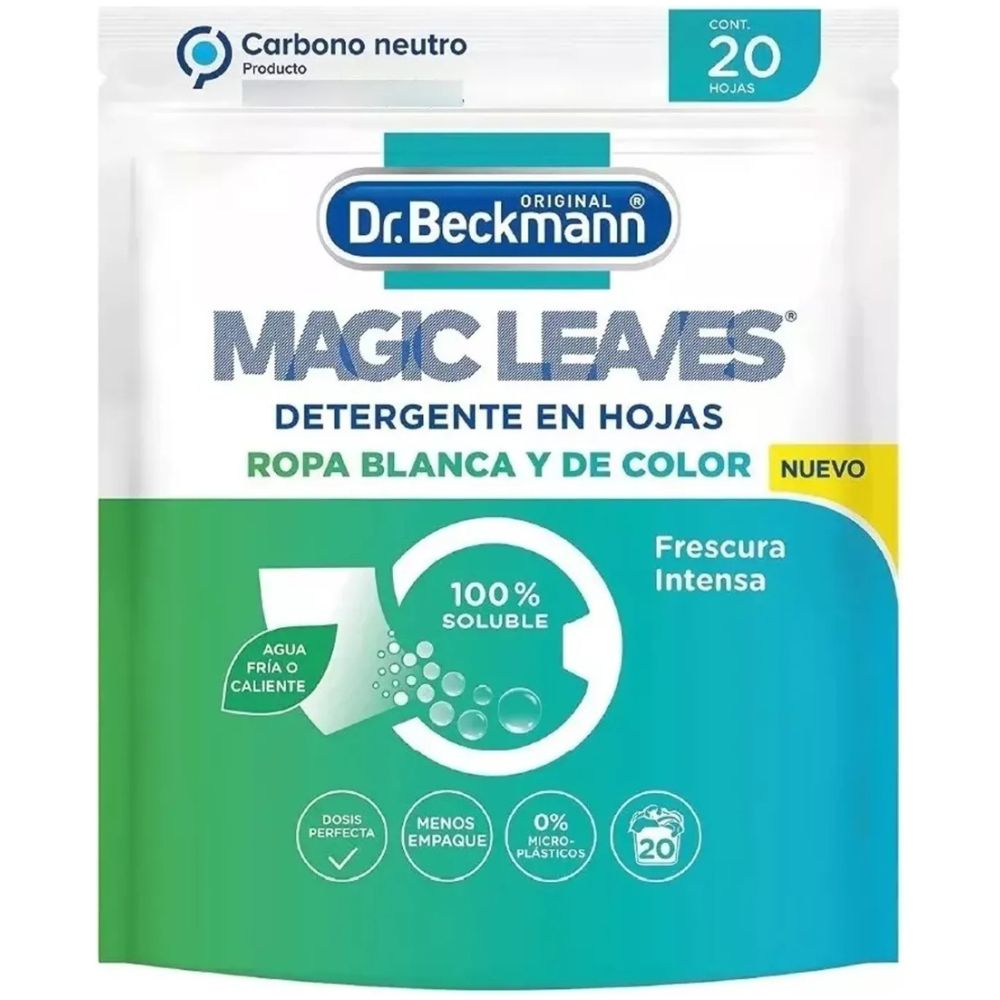 Dr Beckmann Magic Leaves Detergente En Hojas 20 Hojas - Imagen 1