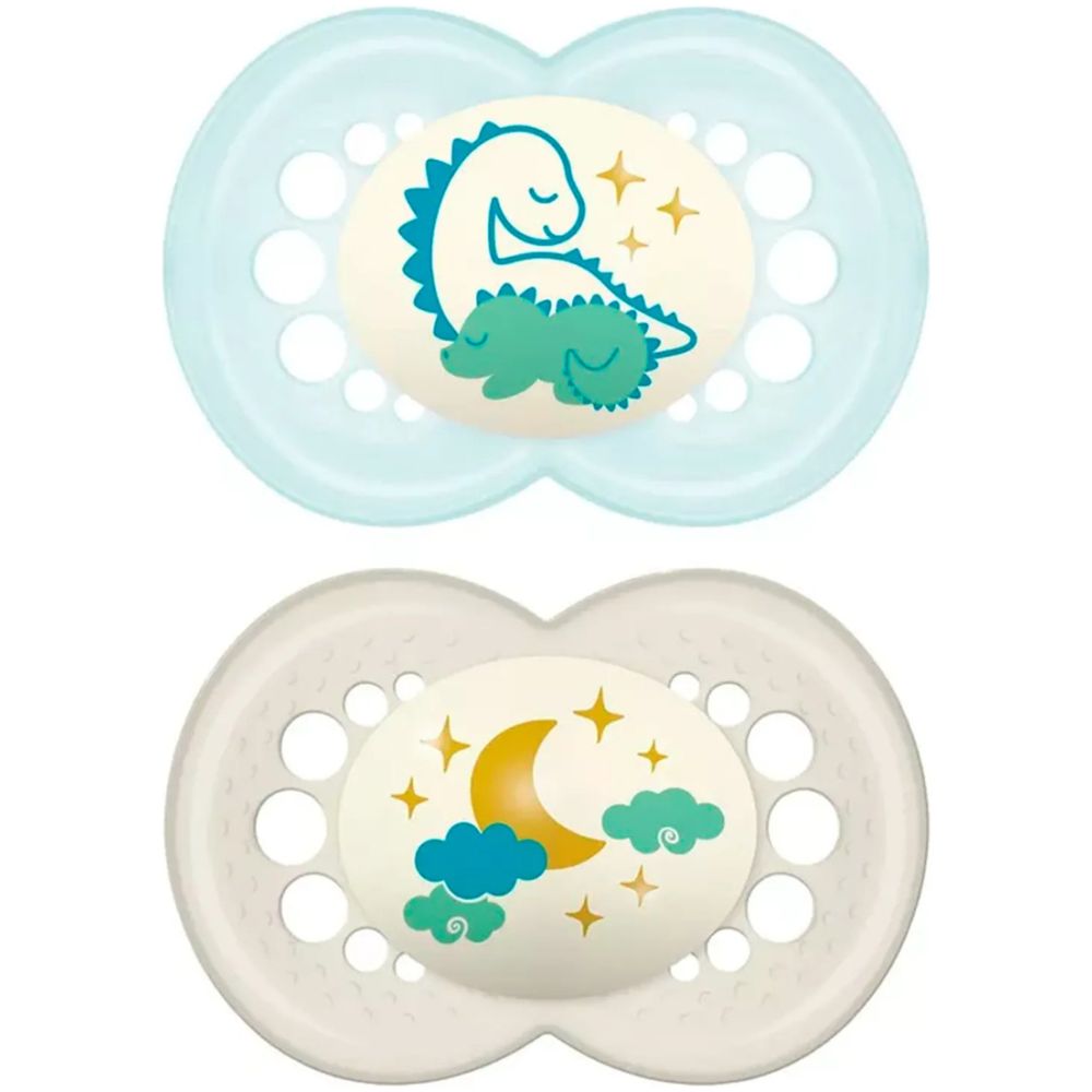 Mam Chupetes Original Night 6 Meses Dinosaurio 2 U - Imagen 1