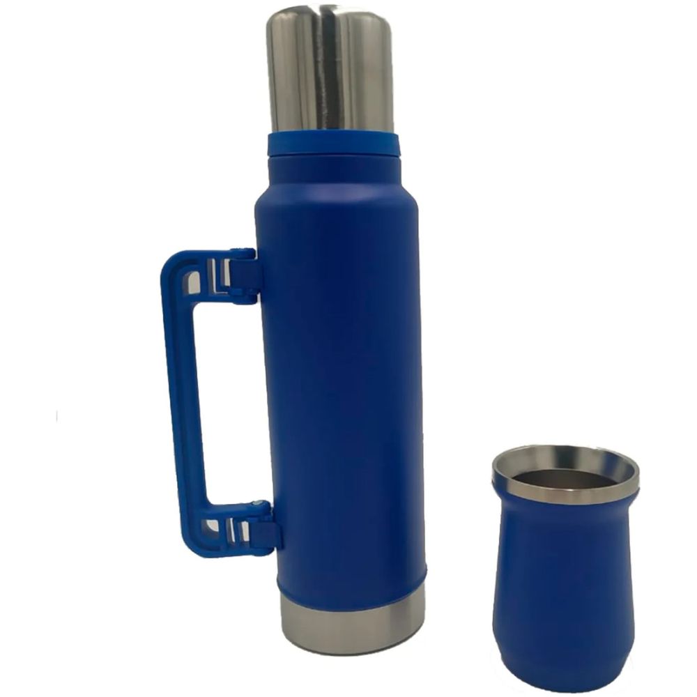Juego De Termos Con Vaso Mate Azul 1400Ml - Imagen 1