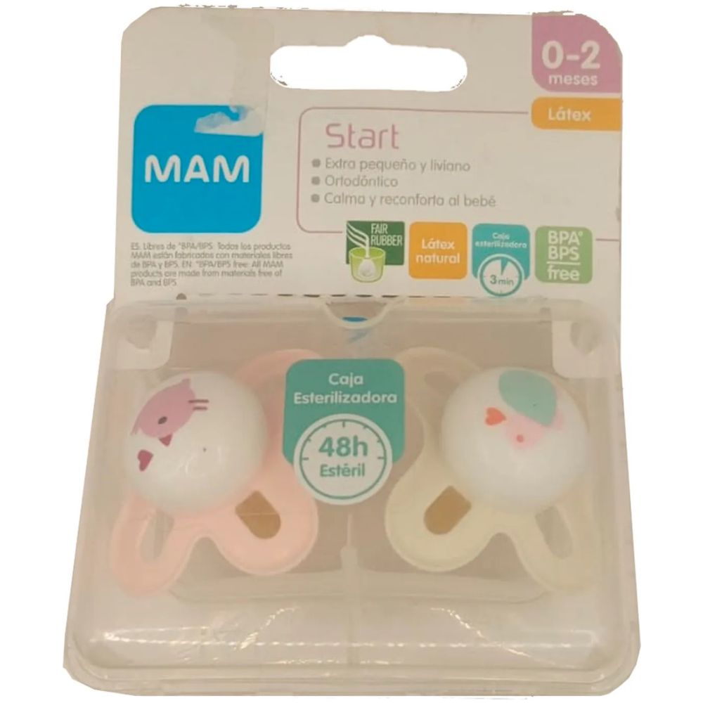 Mam Chupete Start 0-2 Meses Pajarito Rosa 2Un - Imagen 1