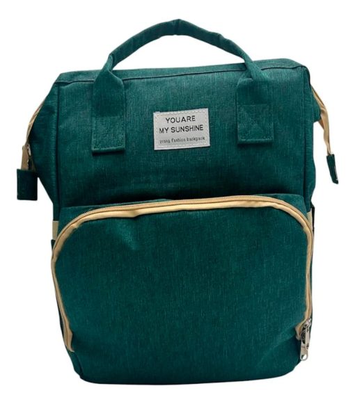 mochila pañalera grande verde