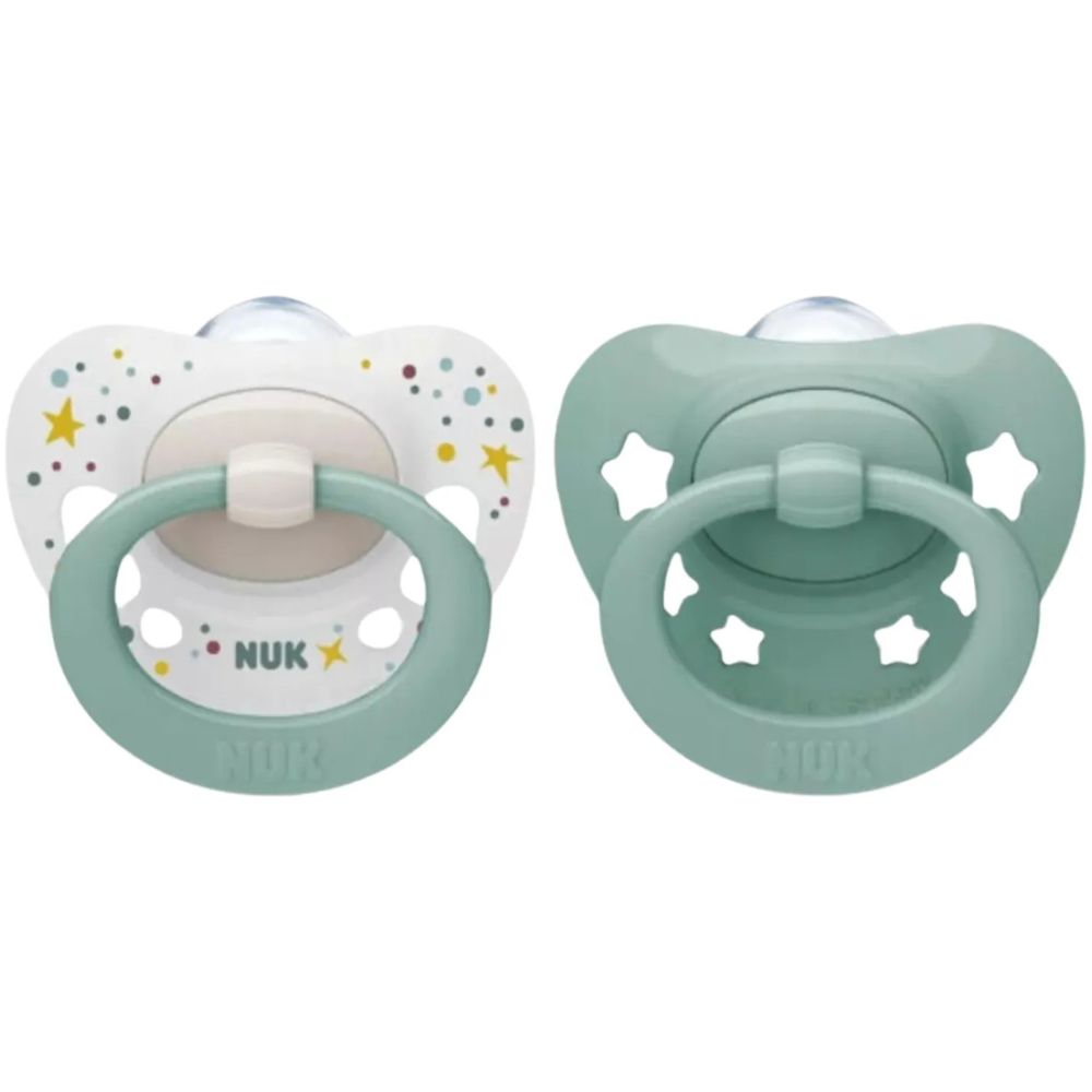 Nuk Chupetes Estrella Verde 0-6 Meses 2 Un - Imagen 1