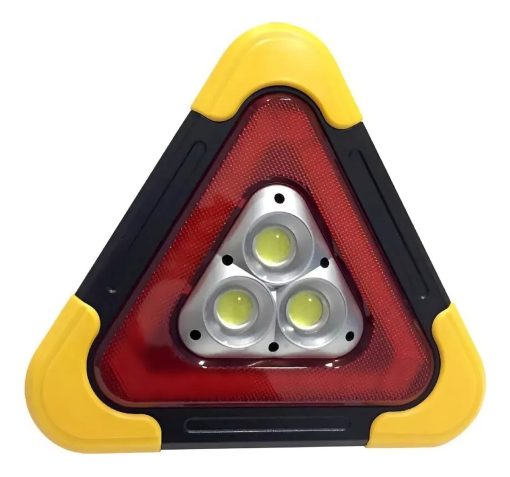 triangulo de emergencia con luz led recargable