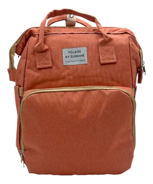 mochila pañalera grande salmon