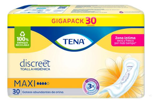 tena toallas higienicas femeninas gigapack 30 uni