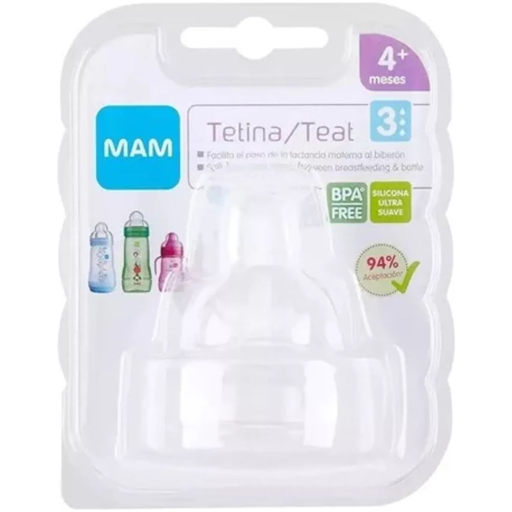 Mam Tetina Para Mamadera 4 Meses 2 U - Imagen 1