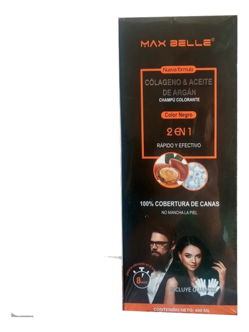 max belle shampoo colorante negro 400 ml