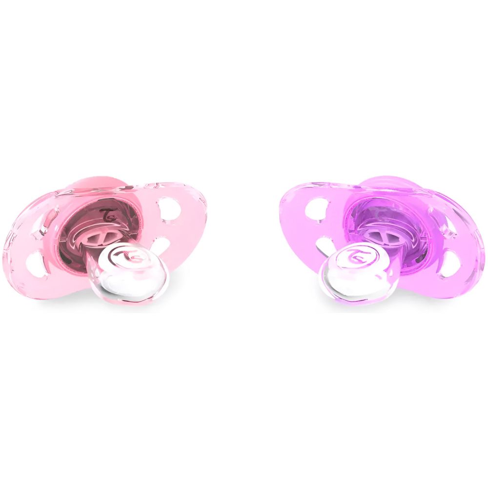 Twistshake 2 Chupetes De Ortodoncia Rosa-Morado - Imagen 1