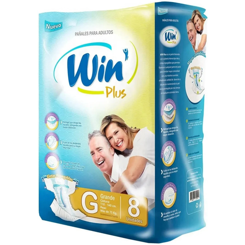 Win Plus Pañales Para Adultos Talla G 8U Win - Imagen 1