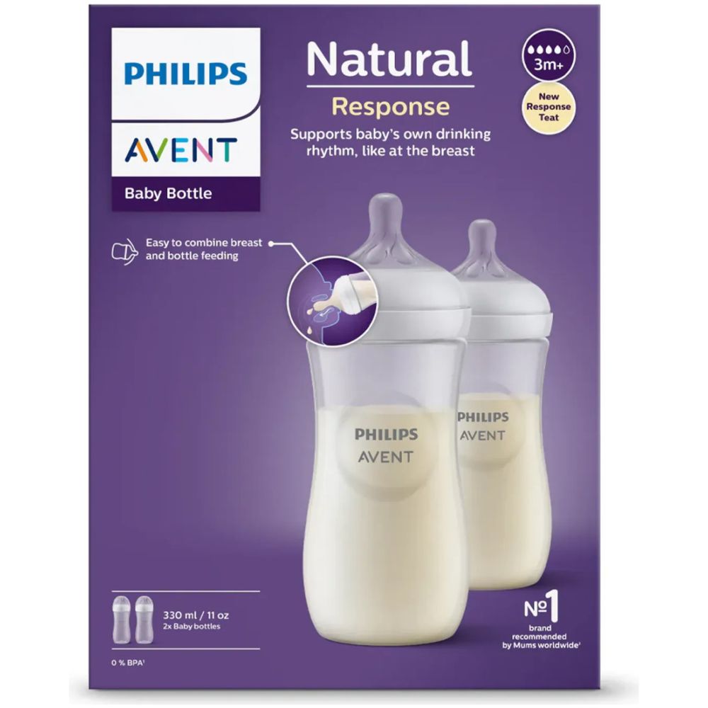 Philips Avent Natural Response 2 Mamaderas 3 Meses 330 Ml - Imagen 1