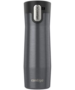 Mug Contigo Loop De Acero Inoxidable 591 Ml, Negro Metalico