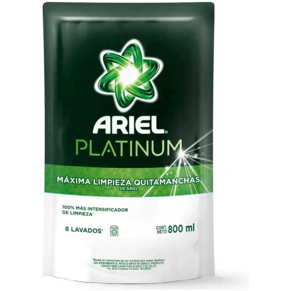 Ariel Doypack Detergente Liquido Platinuim 800Ml - Imagen 1