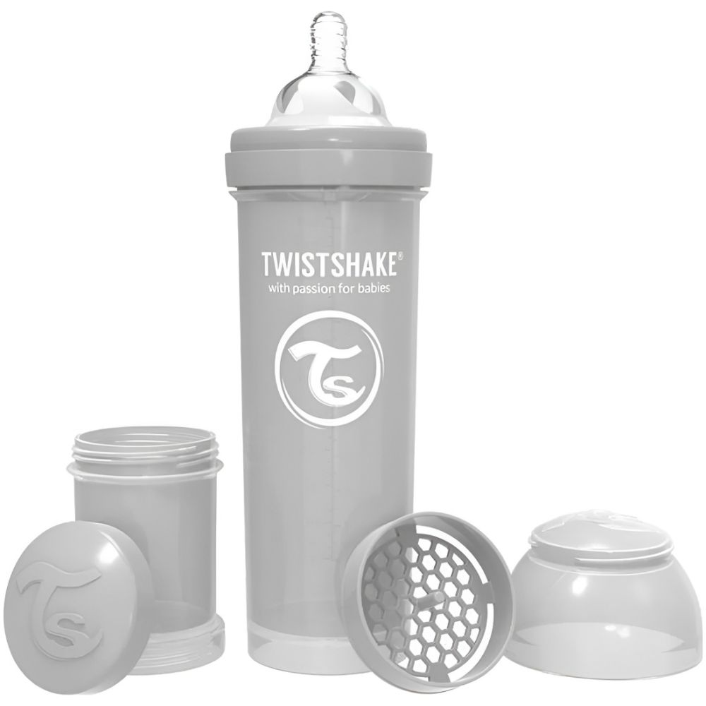 Twist Shake Mamadera Anti-Colicos Todo En 1 330Ml Gris - Imagen 1