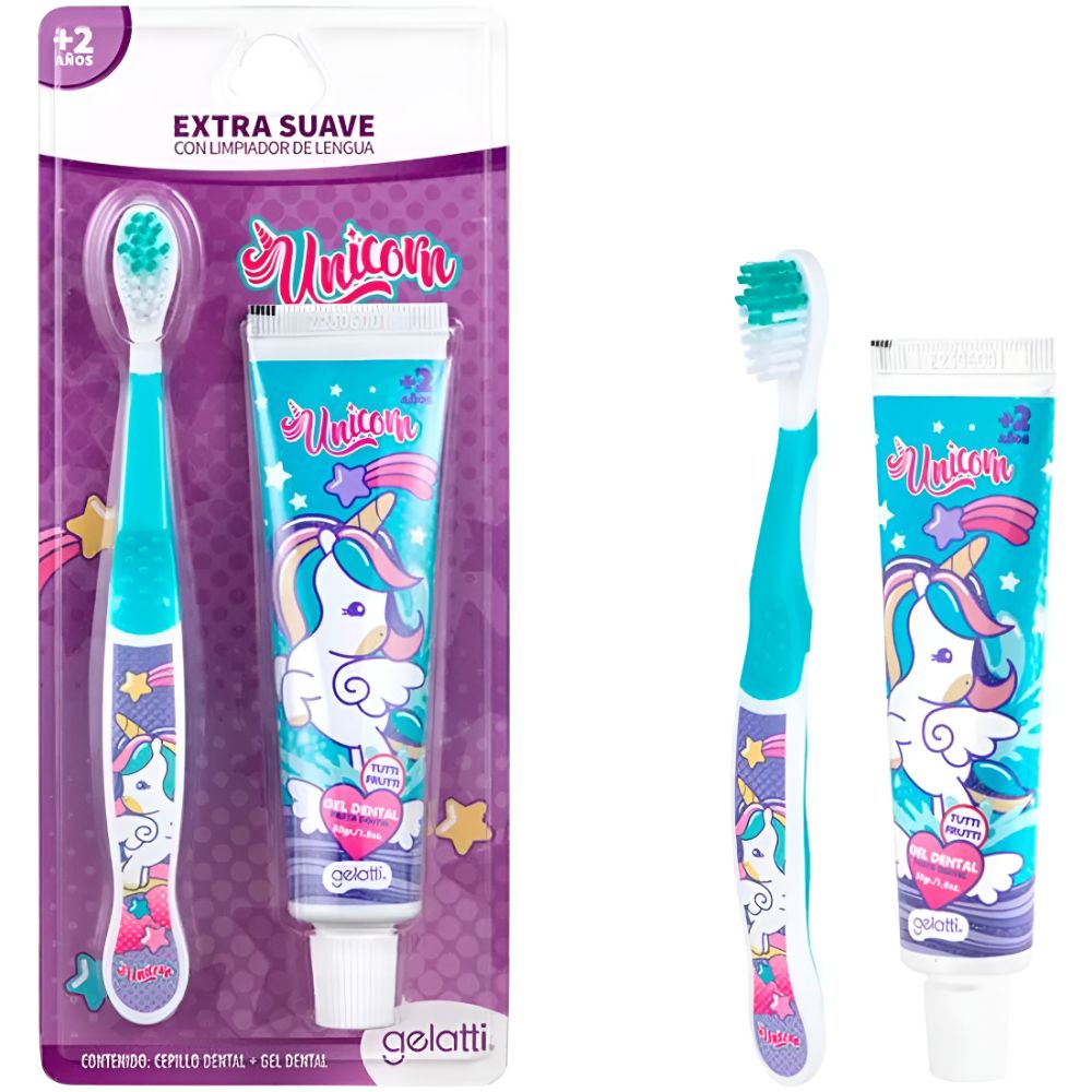 Gelatti Unicornio Pack Cepillo Dental + Gel Dental 2+ - Imagen 1