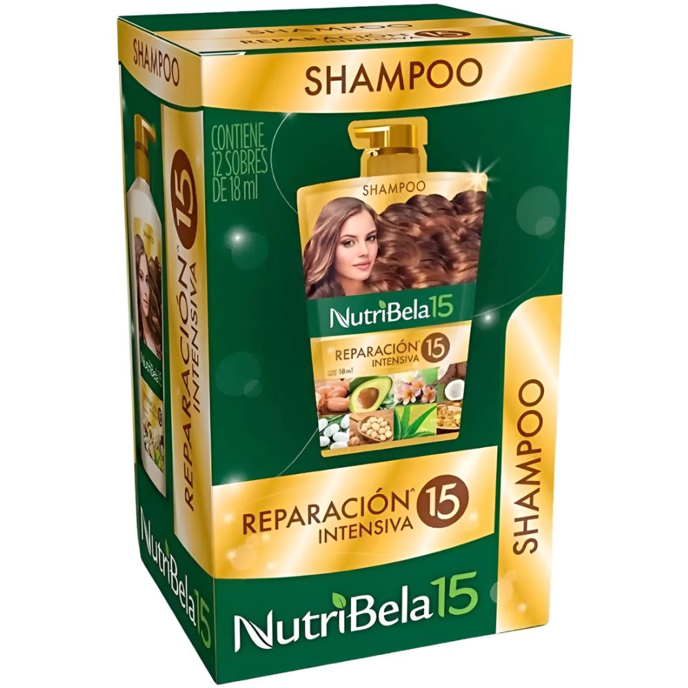Pack 12 Sobres Nutribela Shampoo Reparacion Intensiva 18Ml - Imagen 1