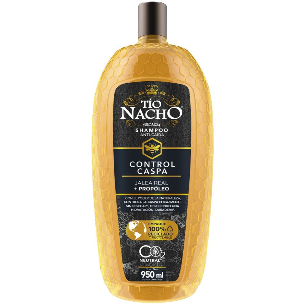 Shampoo Tío Nacho Anti-Caida Tío Nacho Control Caspa Con Propóleo 950Ml De Jalea Real En Botella De 950Ml De 1.004Kg Por 1 Unidad - Imagen 1