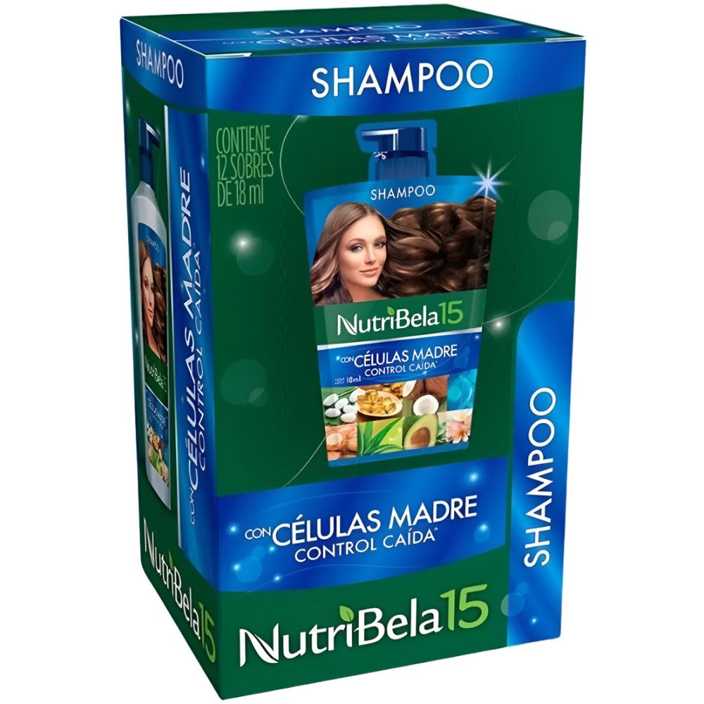 Pack 12 Sobres Nutribela Shampoo Celulas Madre 18Ml - Imagen 1