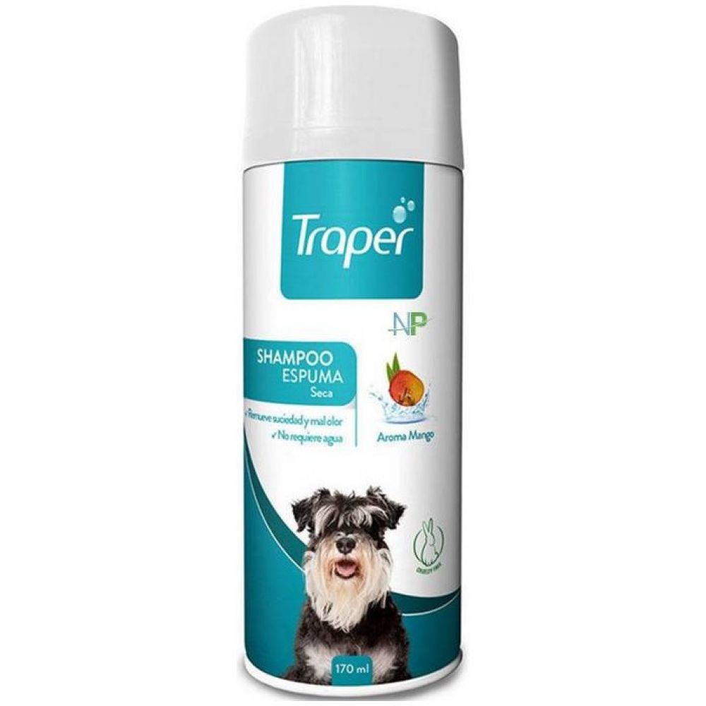 Traper Shampoo Espuma Seca Para Perro Baño En Seco 170Ml Np Fragancia Mango - Imagen 1